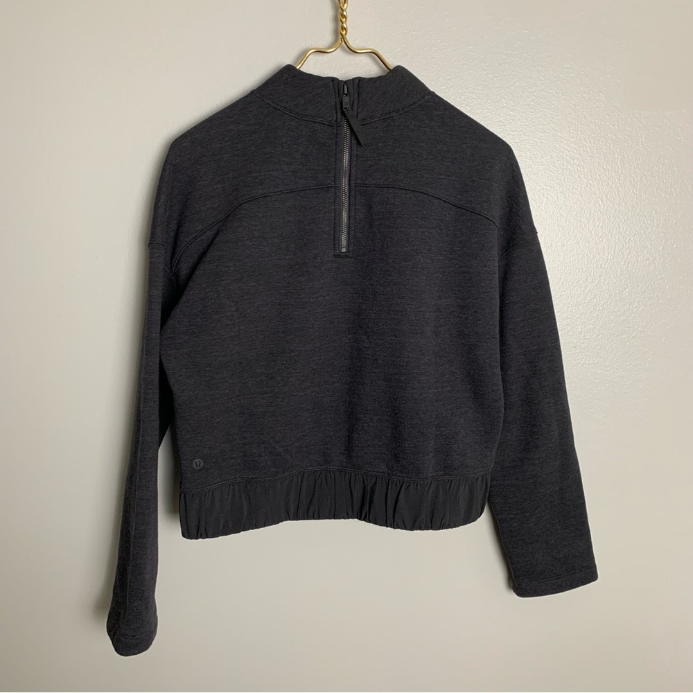 Lululemon Light As Warmth Crew pullover sweatshirt Heathered Core Black size 8​ - Picture 5 of 12